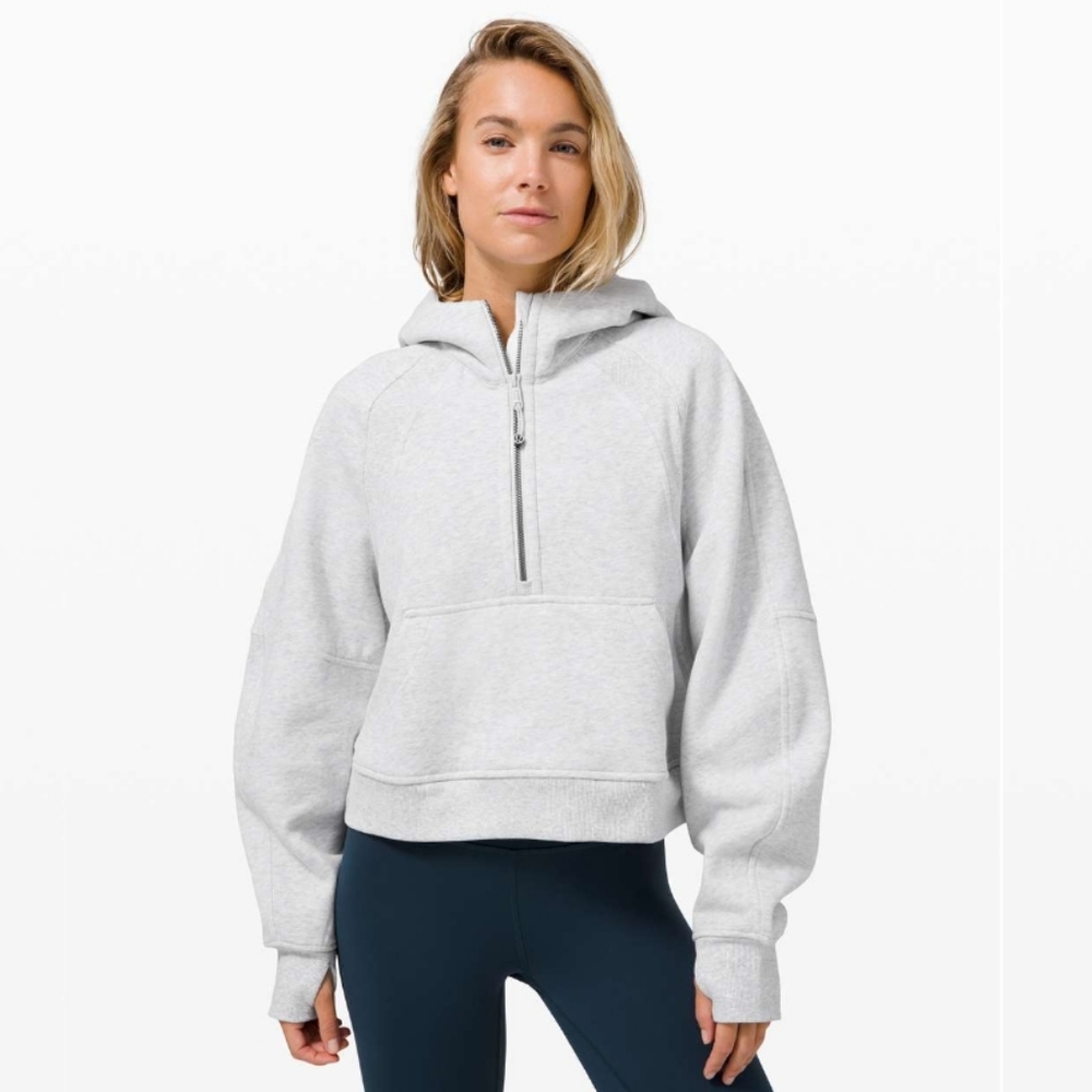 Lululemon Scuba Oversized 1/2 Zip- heathered light gray